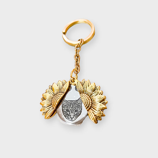 Custom Pet Keychain - Sunflower Memorial keychain Openable
