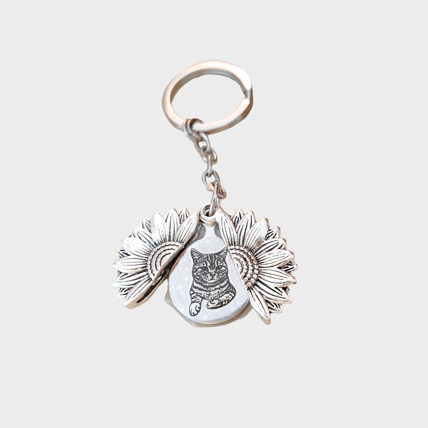 Custom Pet Keychain - Sunflower Memorial keychain Openable